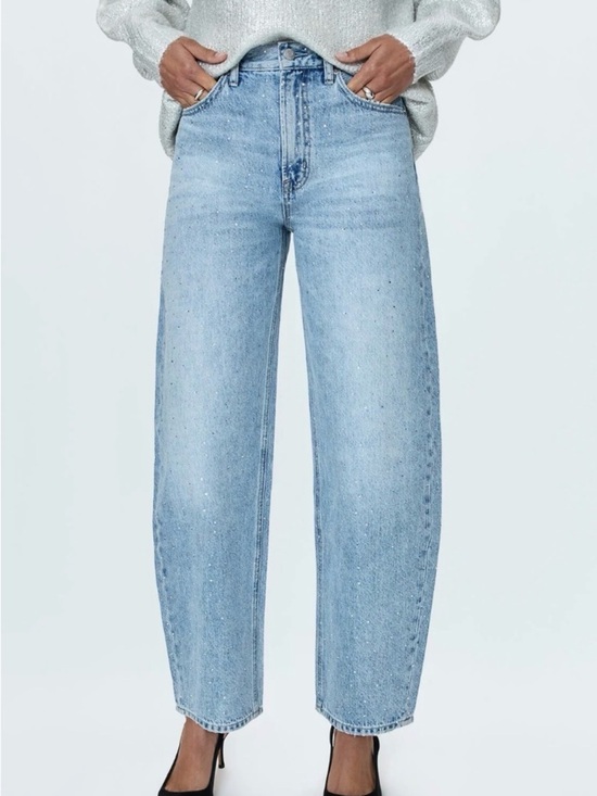 pistola Denim - pistola Wes Glitz  High Rise Barrel Leg